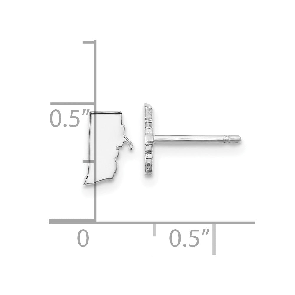 XNE50SS-RI Sterling Silver/Rhodium-plated Rhode Island State Earrings