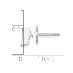 XNE50SS-RI Sterling Silver/Rhodium-plated Rhode Island State Earrings