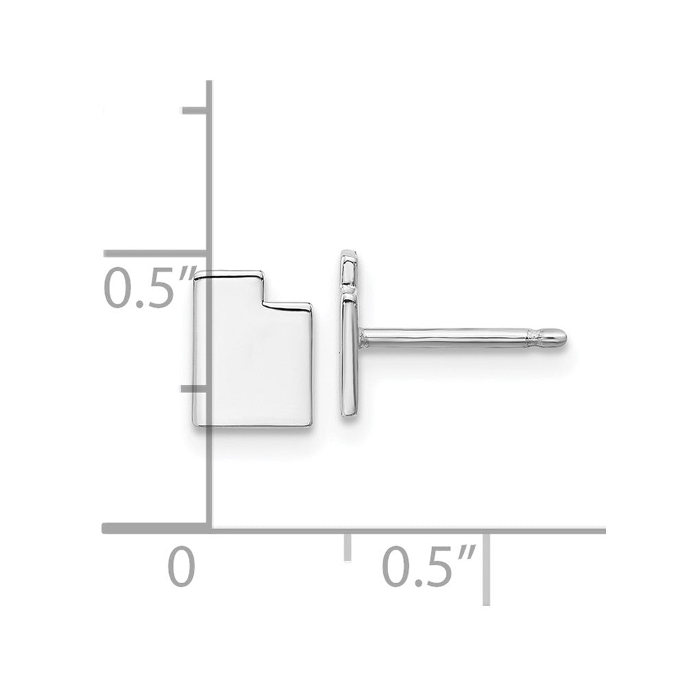 XNE50SS-UT Sterling Silver/rhodium-plated Utah State Earrings