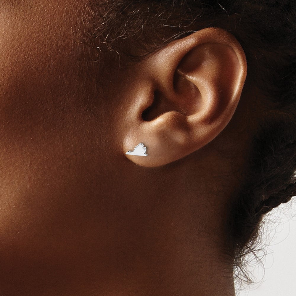 XNE50SS-VA Sterling Silver/Rhodium-plated Virginia State Earrings