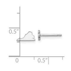 XNE50SS-VA Sterling Silver/Rhodium-plated Virginia State Earrings