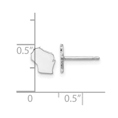 XNE50SS-WI Sterling Silver/Rhodium-plated Wisconsin State Earrings