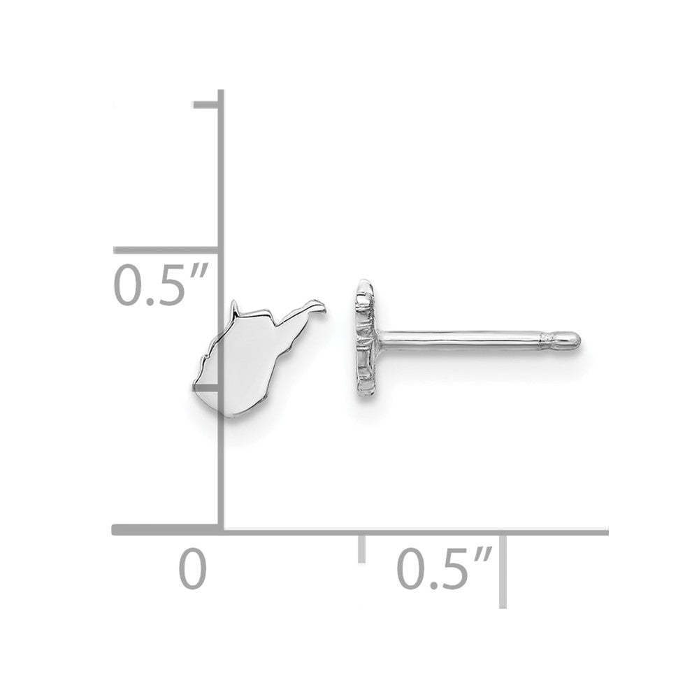 XNE50SS-WV Sterling Silver/Rhodium-plated West Virginia State Earrings