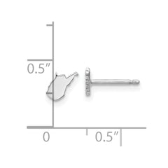 XNE50SS-WV Sterling Silver/Rhodium-plated West Virginia State Earrings