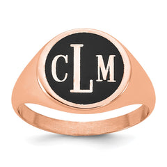 Sterling Silver/Rose-plated with Epoxy Monogram Ring