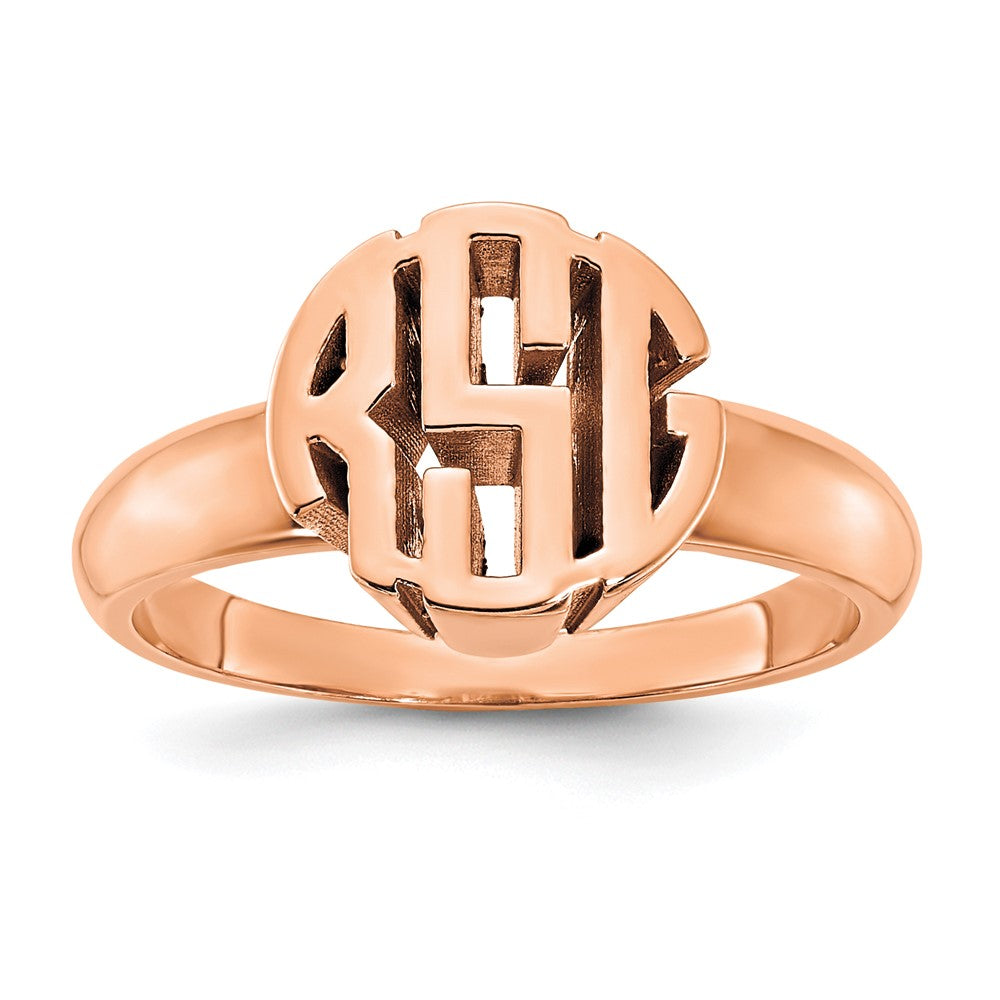 Sterling Silver/Rose-plated Monogram Ring