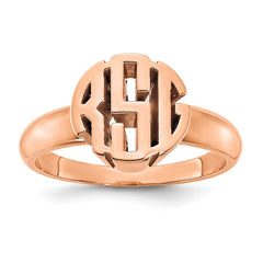 Sterling Silver/Rose-plated Monogram Ring