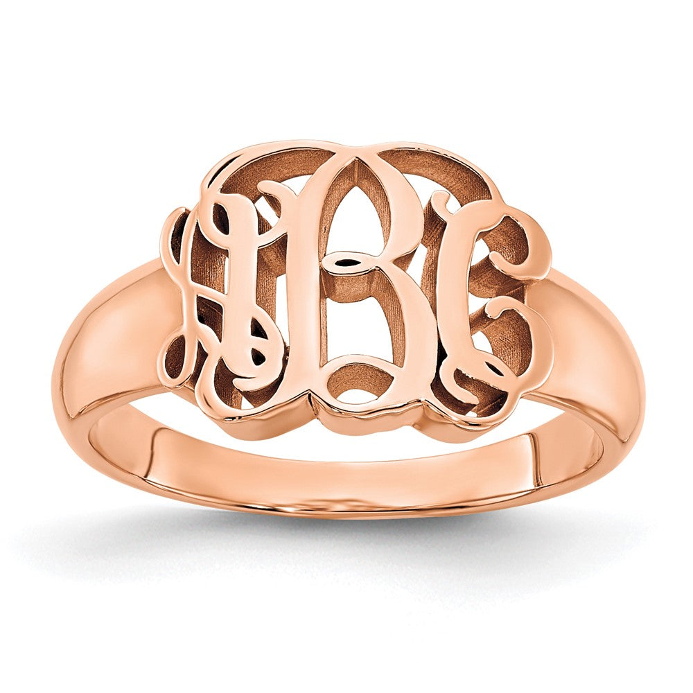 Sterling Silver/Rose-plated Monogram Ring