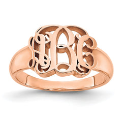 Sterling Silver/Rose-plated Monogram Ring