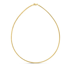 Yellow Gold Polished Lite Omega Necklace