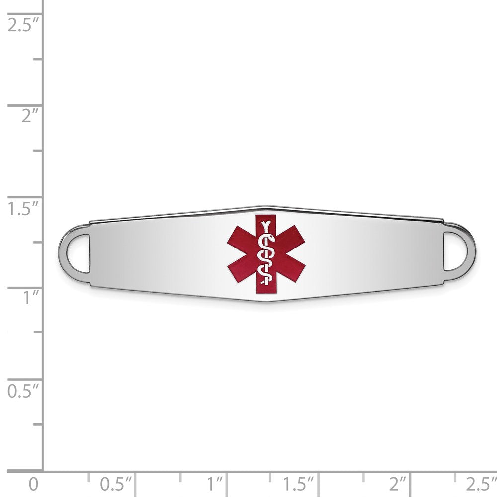 Sterling Silver Rhodium-plated Medical ID Plate XSM11
