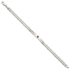 Sterling Silver Polished Medical Anchor Link ID Bracelet XSM158