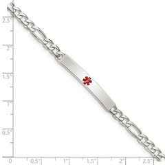 Sterling Silver Polished Medical Figaro Anchor Link ID Bracelet XSM159
