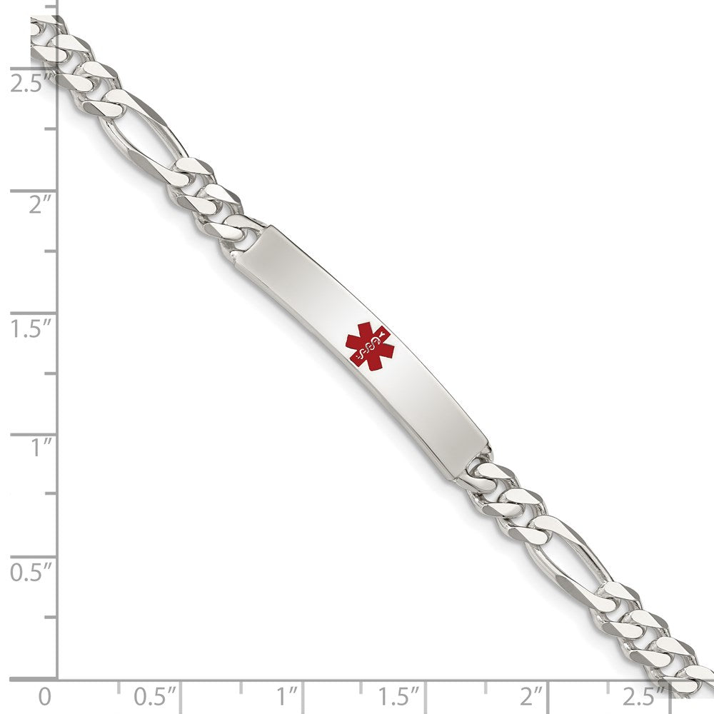 Sterling Silver Polished Medical Figaro Anchor Link ID Bracelet XSM160