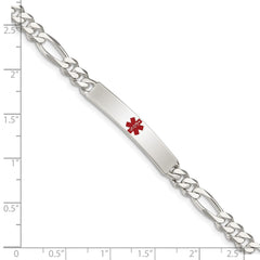 Sterling Silver Polished Medical Figaro Anchor Link ID Bracelet XSM160