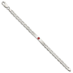 Sterling Silver Polished Medical Anchor Link ID Bracelet XSM161