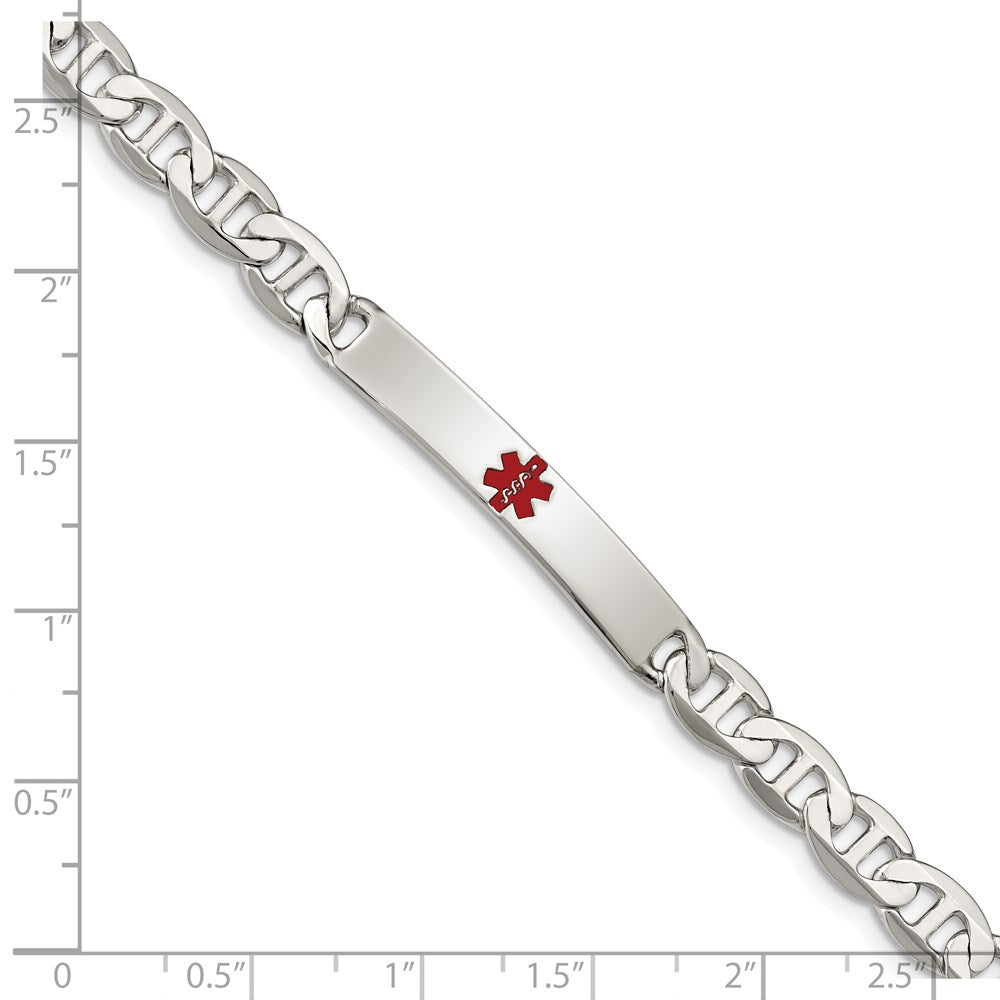 Sterling Silver Polished Medical Anchor Link ID Bracelet XSM161