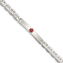 Sterling Silver Polished Medical Anchor Link ID Bracelet XSM161