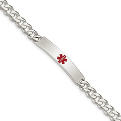 Sterling Silver Polished Medical Curb Link ID Bracelet XSM163