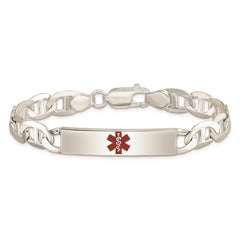 Sterling Silver Polished Medical Anchor Link ID Bracelet XSM165