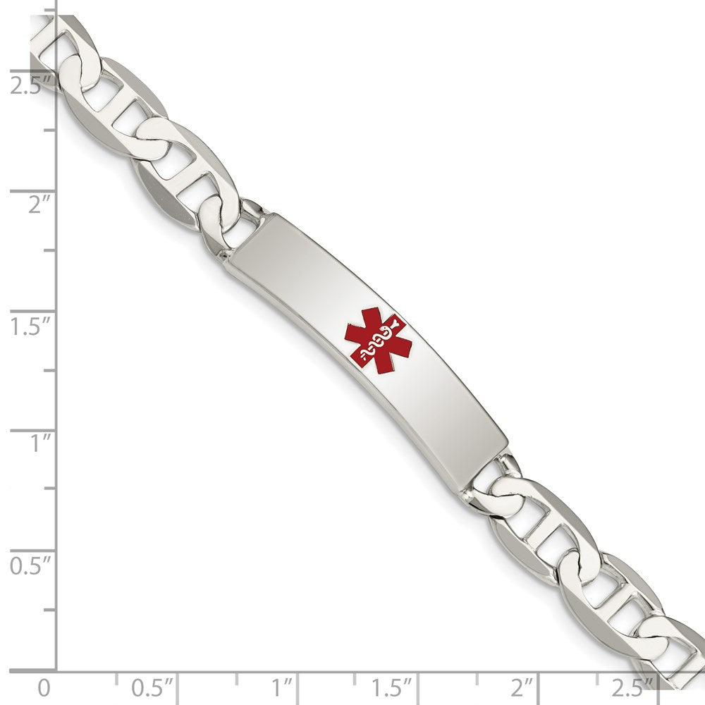 Sterling Silver Polished Medical Anchor Link ID Bracelet XSM165
