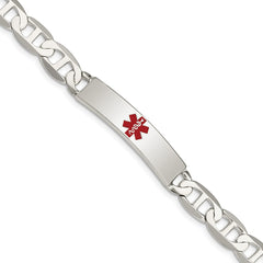 Sterling Silver Polished Medical Anchor Link ID Bracelet XSM165