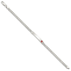 Sterling Silver Polished Medical Curb Link ID Bracelet XSM166