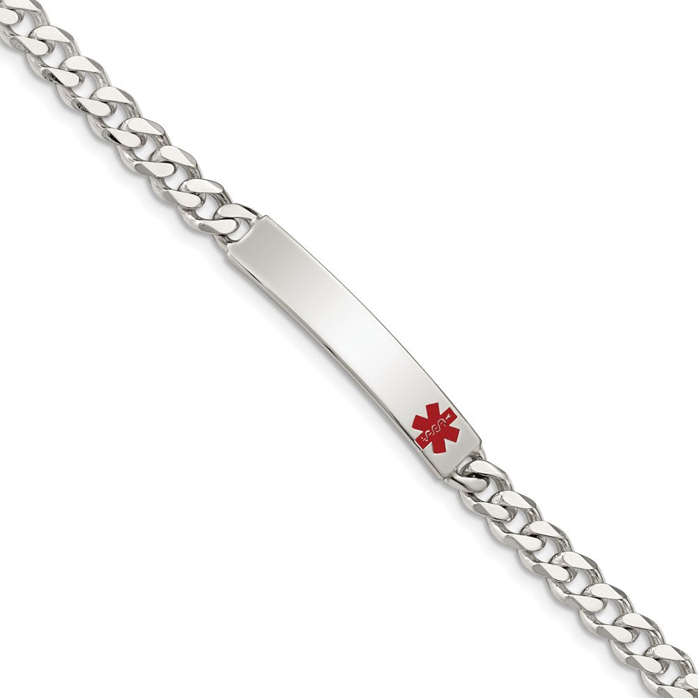 Sterling Silver Polished Medical Curb Link ID Bracelet XSM167