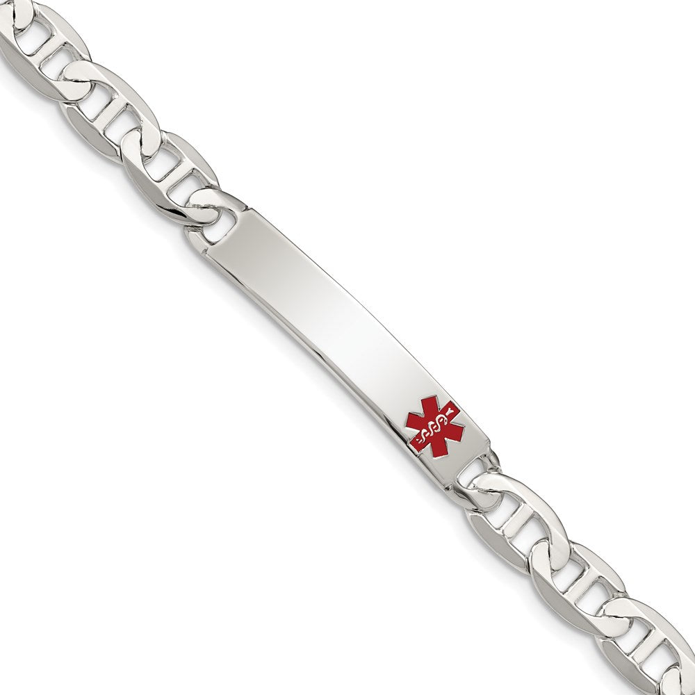 Sterling Silver Polished Medical Anchor Link ID Bracelet XSM168