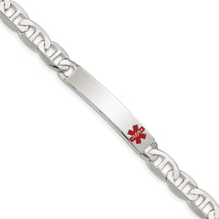 Sterling Silver Polished Medical Anchor Link ID Bracelet XSM168
