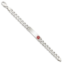Sterling Silver Polished Medical Curb Link ID Bracelet XSM171