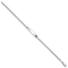 Sterling Silver Rhodium-plated Medical ID Curb Link Bracelet XSM20