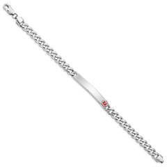 Sterling Silver Rhodium-plated Medical ID Curb Link Bracelet XSM27
