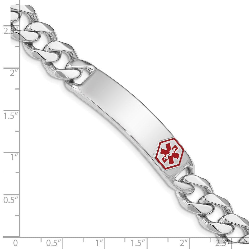 Sterling Silver Rhodium-plated Medical ID Curb Link Bracelet XSM28