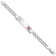 Sterling Silver Rhodium-plated Medical ID Curb Link Bracelet XSM34