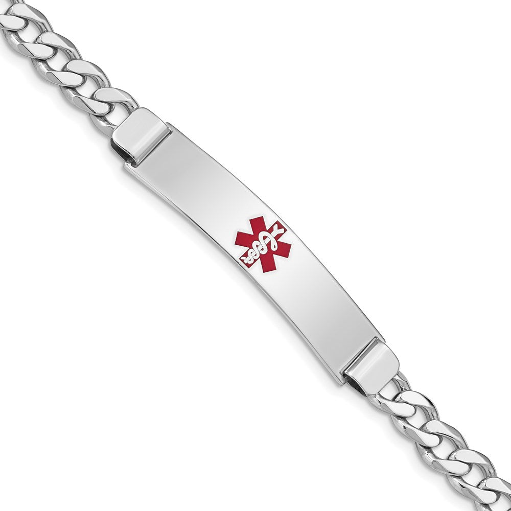Sterling Silver Rhodium-plated Medical ID Curb Link Bracelet XSM37
