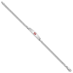 Sterling Silver Rhodium-plated Medical ID Curb Link Bracelet XSM42
