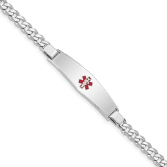 Sterling Silver Rhodium-plated Medical ID Curb Link Bracelet XSM45