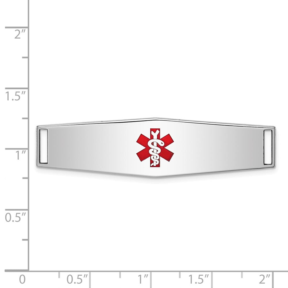 Sterling Silver Rhodium-plated Medical ID Plate XSM52