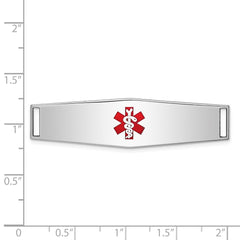 Sterling Silver Rhodium-plated Medical ID Plate XSM52