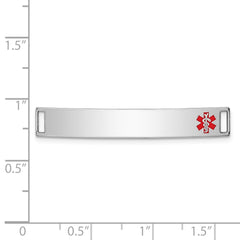 Sterling Silver Rhodium-plated Medical ID Plate XSM64