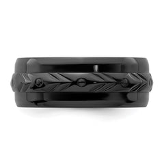 Chisel Black Zirconium Polished 8mm Band