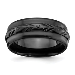Chisel Black Zirconium Polished 8mm Band