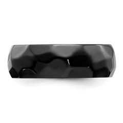 Chisel Black Zirconium Polished and Hammered 7mm Band