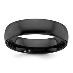 Chisel Black Zirconium Polished 6mm Band