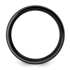 Chisel Black Zirconium Brushed and Polished Rose IP-plated 8mm Band