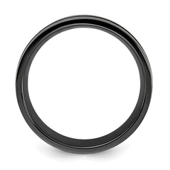 Chisel Black Zirconium Brushed and Polished Rose IP-plated 8.00mm Band