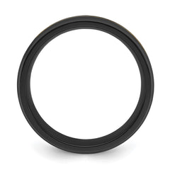 Chisel Black Zirconium Brushed and Polished Yellow IP-plated 8mm Band