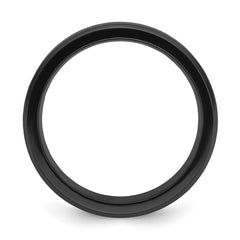 Chisel Black Zirconium Polished with Wood Inlay Center 8mm Band