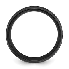 Chisel Black Zirconium Polished 8mm Grooved Band
